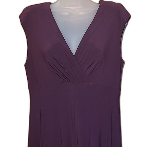 Ralph Lauren Cocktail A-Line Swing Dress Plunge V-Neck Knee Length Short Sleeve - Picture 3 of 16